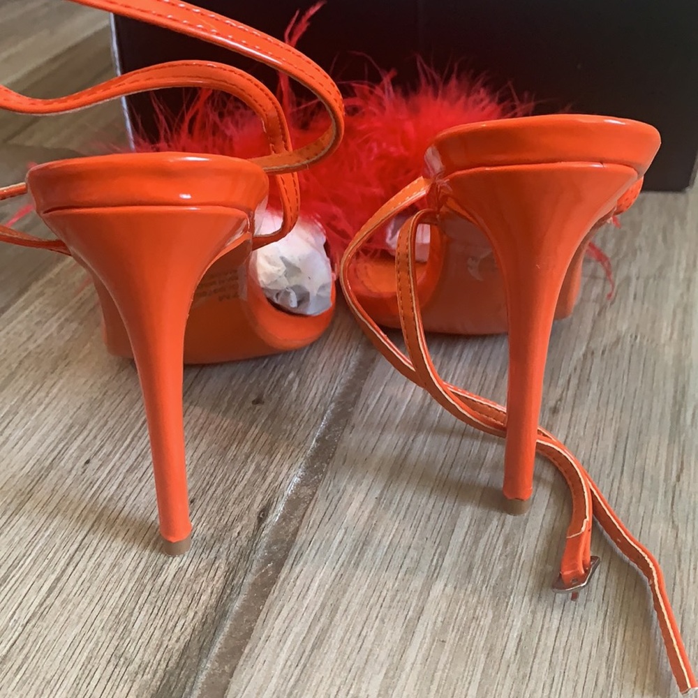 Brand New Fashion Nova Orange Sexy Strap Heels - Picture 10 of 10
